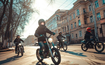 Подростки на мотоциклах. Фото пресс-службы ГИБДД