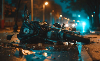 Разбитый мотоцикл. Фото пресс-службы ГИБДД