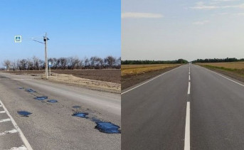 Трасса в Краснодарский край до и после ремонта. Фото donland.ru