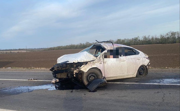 Место ДТП. Фото отдела пропаганды УГАИ по Ростовской области