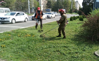 Покос травы. Фото пресс-службы администрации Новочеркасска, предоставлено департаментом ЖКХ