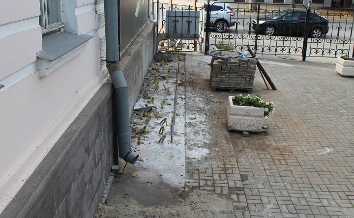 Укреплённый фундамент театра Чехова. Фото telegram-канала Светланы Камбуловой