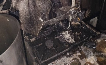 Место пожара. Фото пресс-службы МЧС России по Ростовской области