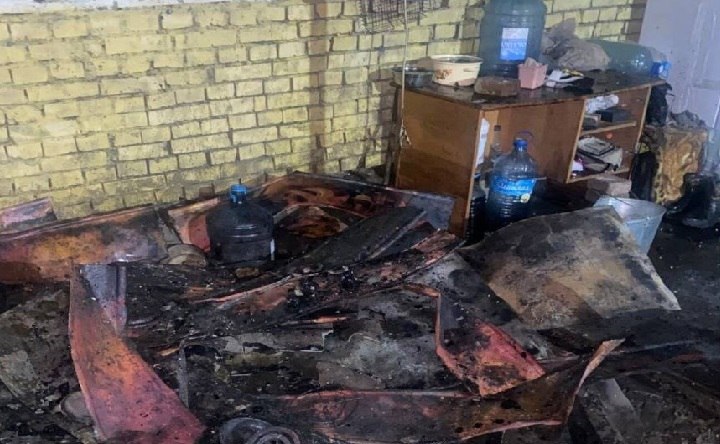 Место пожара. Фото пресс-службы МЧС России по Ростовской области