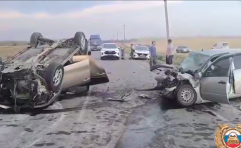 Место ДТП. Фото пресс-службы Госавтоинспекции Ростовской области