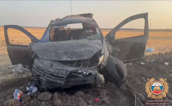 Место ДТП. Фото пресс-службы Госавтоинспекции Ростовской области