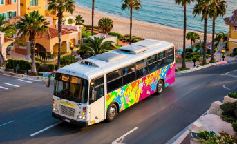 Автобус. Иллюстрация сгенерирована нейросетью GigaChat