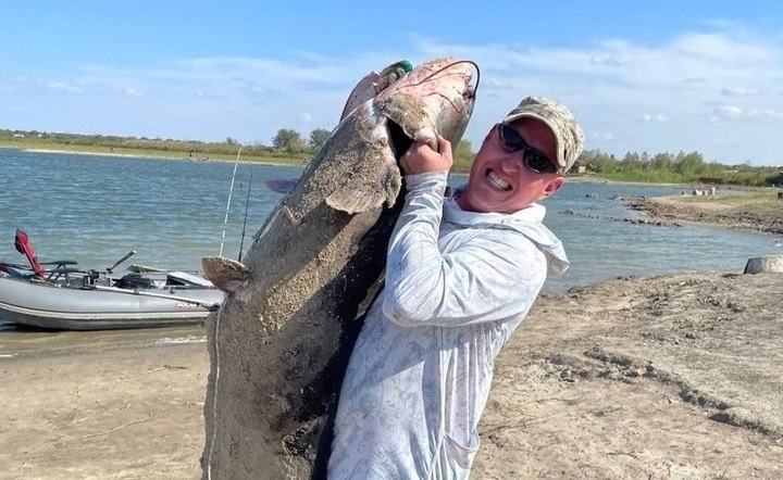 Пойманный сом. Фото Антона Куренкова