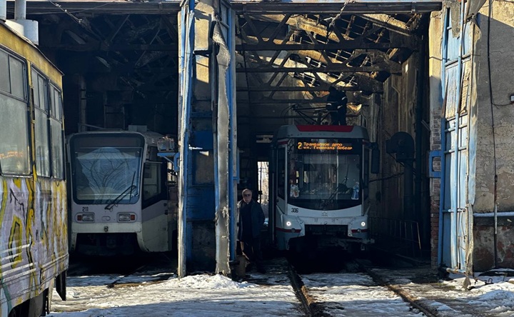 Трамваи в парке. Фото telegram-канала Павла Исакова