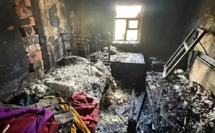 Место пожара. Фото пресс-службы МЧС по Ростовской области