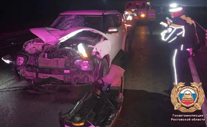 Место ДТП. Фото пресс-службы Госавтоинспекции Ростовской области