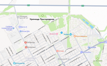 Урочище Пригородное на карте. Фото Яндекс.карты