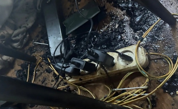 Место пожара. Фото пресс-службы МЧС по Ростовской области