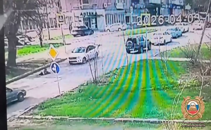 Место ДТП. Скрин видео пресс-службы Госавтоинспекции по Ростовской области