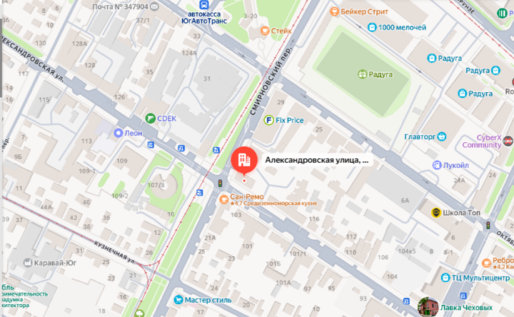 Дом № 120-а по улице Александровской на карте. Яндекс карты