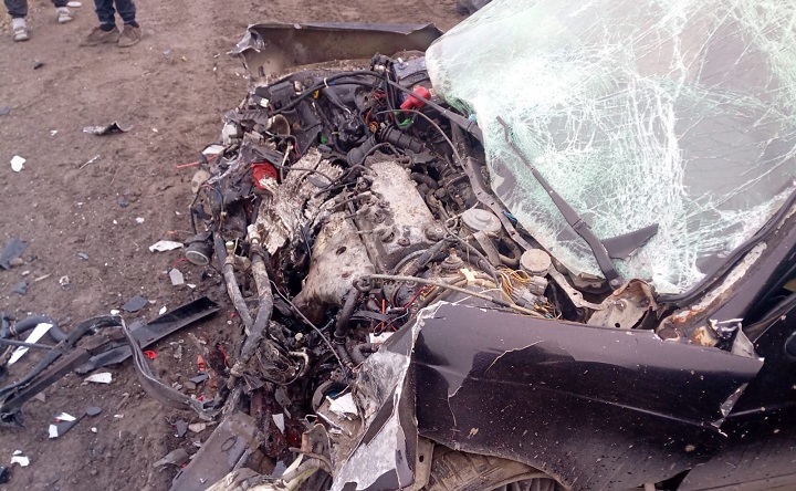 Повреждения Honda Civic после лобового ДТП в Таганроге